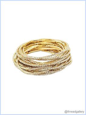 Rhinestone Tennis Bracelet Stackable Stretch Set for Women